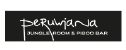 Logo restauracji Peruwiana. Napis Peruwiana, pod spodem mały napis Jungle room & Pisco bar.