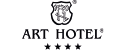 napis Art Hotel, na dole cztery gwiazdki, na górze herb z literą H